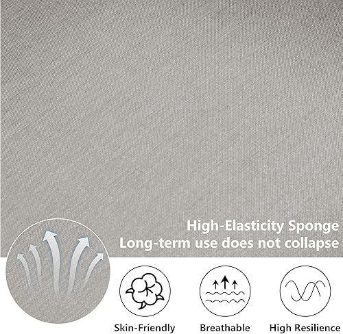 Miniatura 4 de Sofá biplaza de lino moderno de 67 pulgadas, sofá biplaza tapizado de mediados de siglo con 2 almohadas y 4 patas doradas, sofás de 2 plazas para