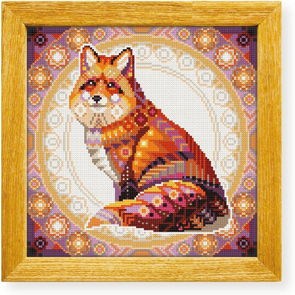 Awesome Pattern Studio Mandala Fox DS547, Diamond Painting Kit, Diamond Art Kits for Adults, Full Drill 5D Diamond Dots Kits. All Items Included.