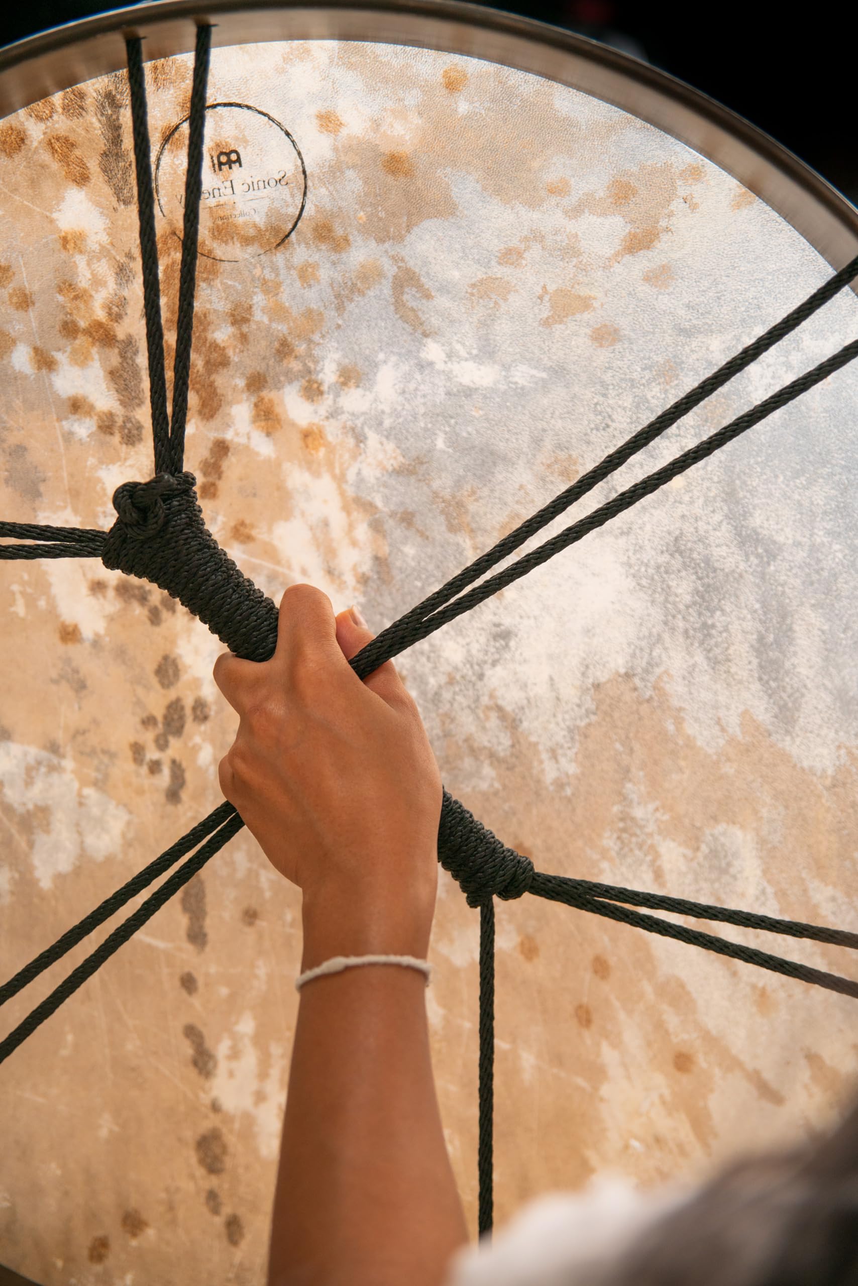 Tamburo Sciamanico Sonic Energy 22 Pollici - Pelle Di Capra, Per Meditazione E Viaggi Sonori, Con Battente - Foto 12