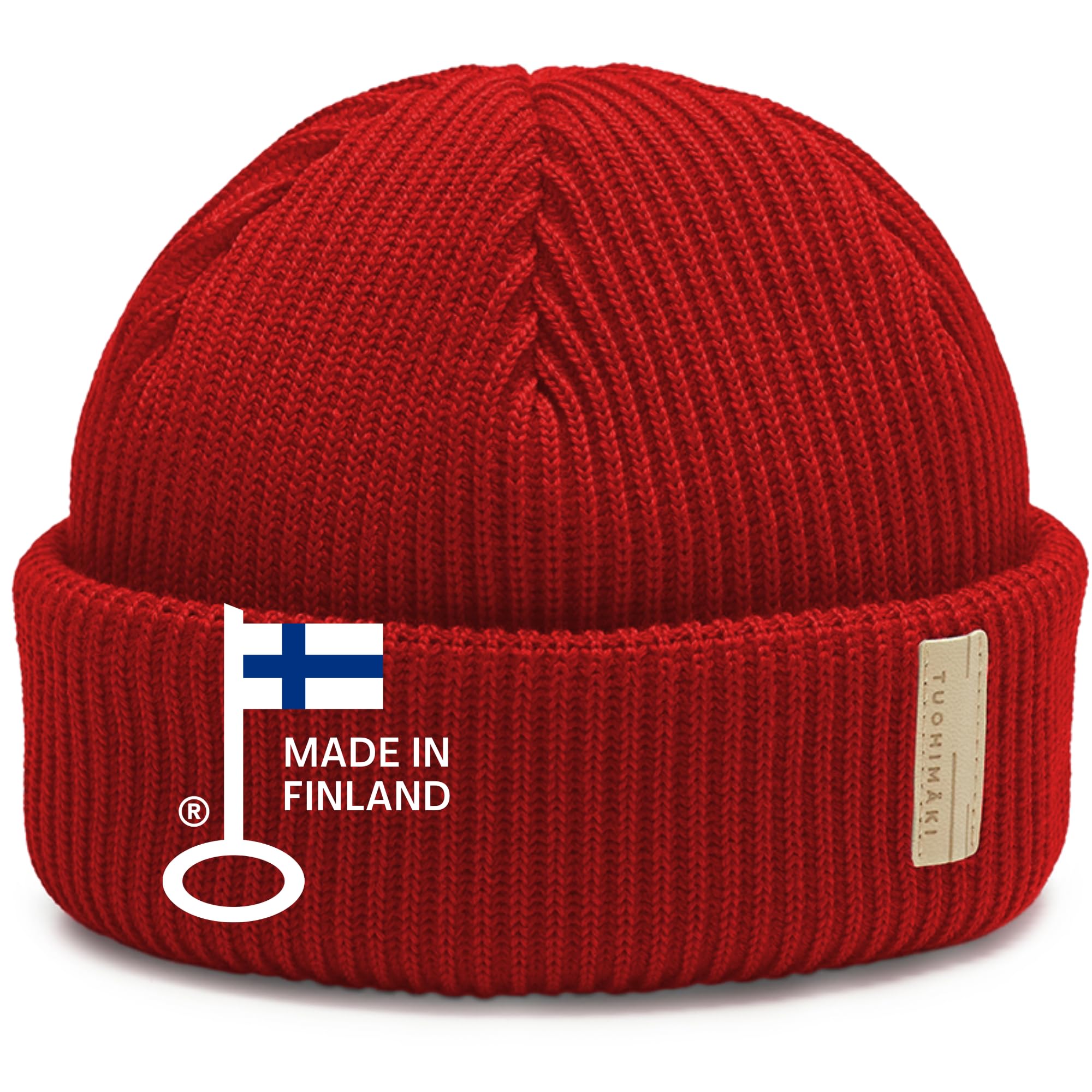 Merinowolle Beanie Mütze Herren & Damen Winter - 100% Merino Beanie Unisex - Fischermütze Seemannsmütze - Wollmütze Made in Finland - Warme Wintermütze One Size
