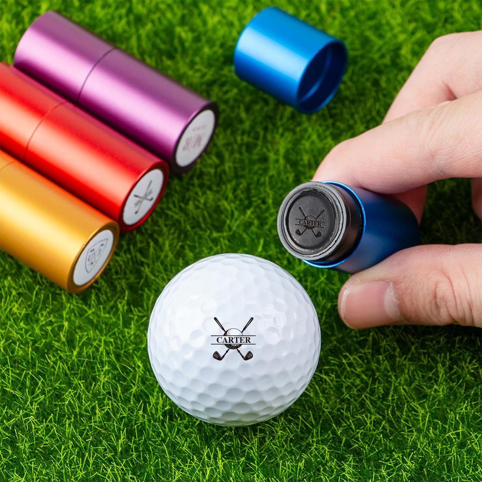 Hatchaa Custom Golf Ball Stamp, Personalized Golf Ball Markers with Ink, Create Logo & Monogram on Your Golf Balls, Golf Accessories, Golf Gifts for