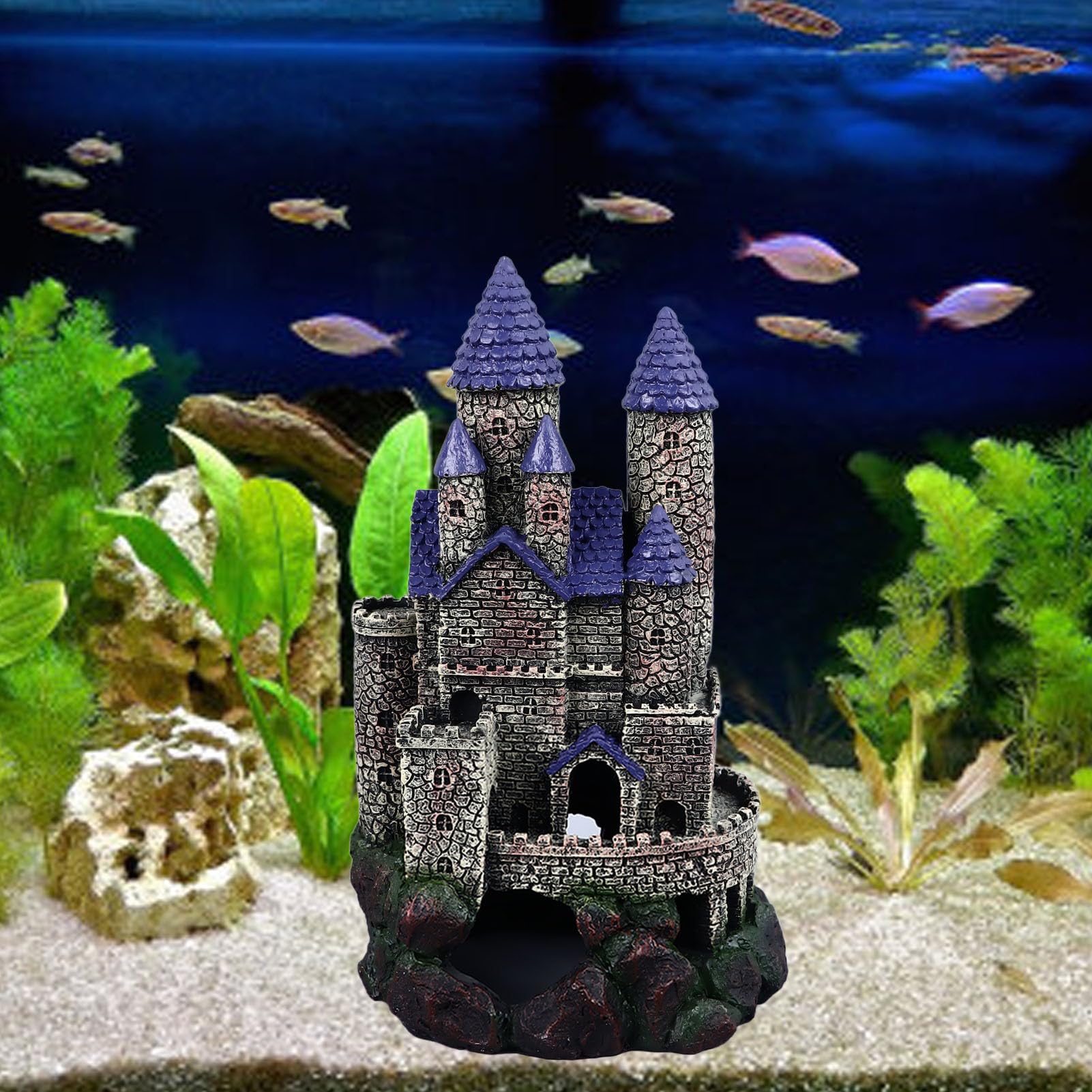Decorazione per acquario con serratura in resina, decorazione per acquari di acqua dolce, decorazione sicura e durevole