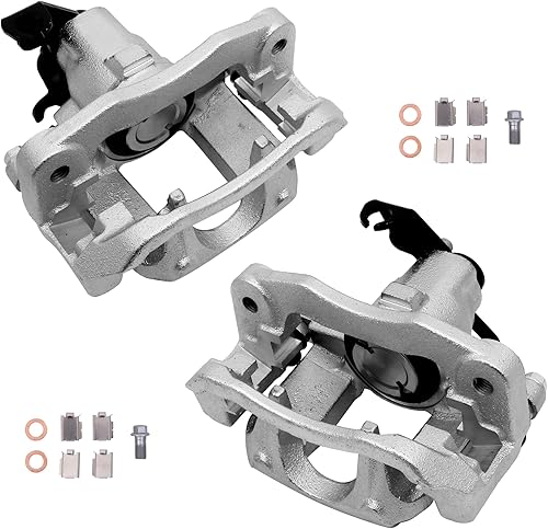 MOSTPLUS 18B5081 18B5080 Conjunto de pinza de freno de disco trasero compatible con Chrysler Town Country Dodge Grand Caravan 09-12  09-12