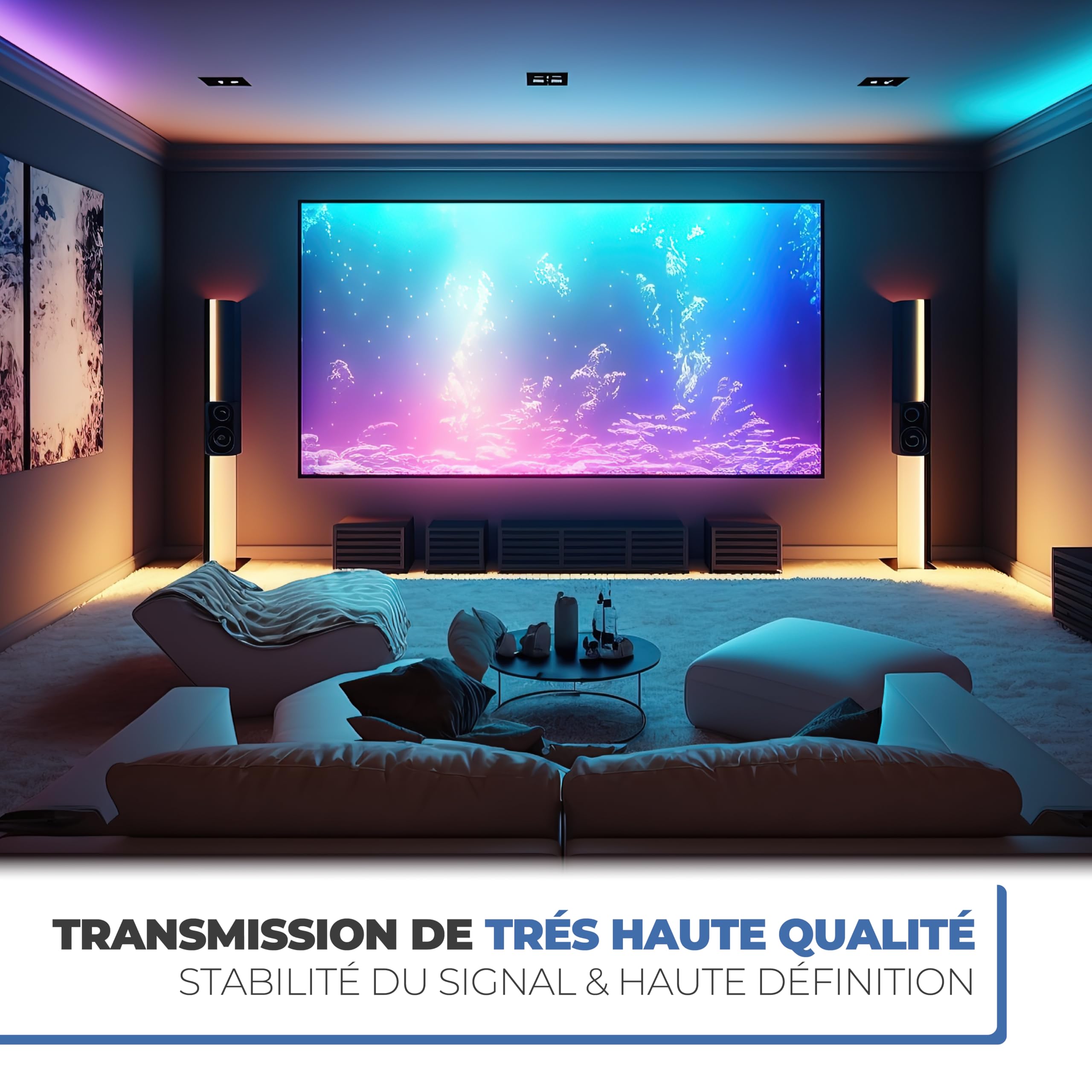APM Câble TV Antenne 9.52mm, 5 Mètres, Connecteurs Gold Mâle/Mâle, Cordon Coaxial Noir avec Adaptateur Femelle/Femelle Inclus, Compatible TV Décodeur TNT Fiche Murale 9.52mm, 408026, 5m