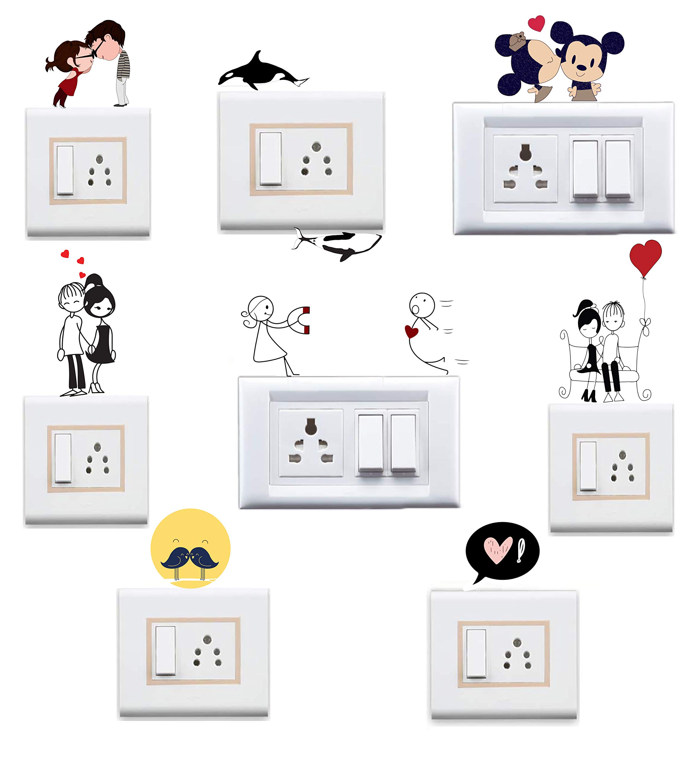 WallDesign Vinyl Romantic Couples Switchboard Sticker (Multicolour, Set of 9) (B0922Q3MPG) Amazon Price History, Amazon Price Tracker