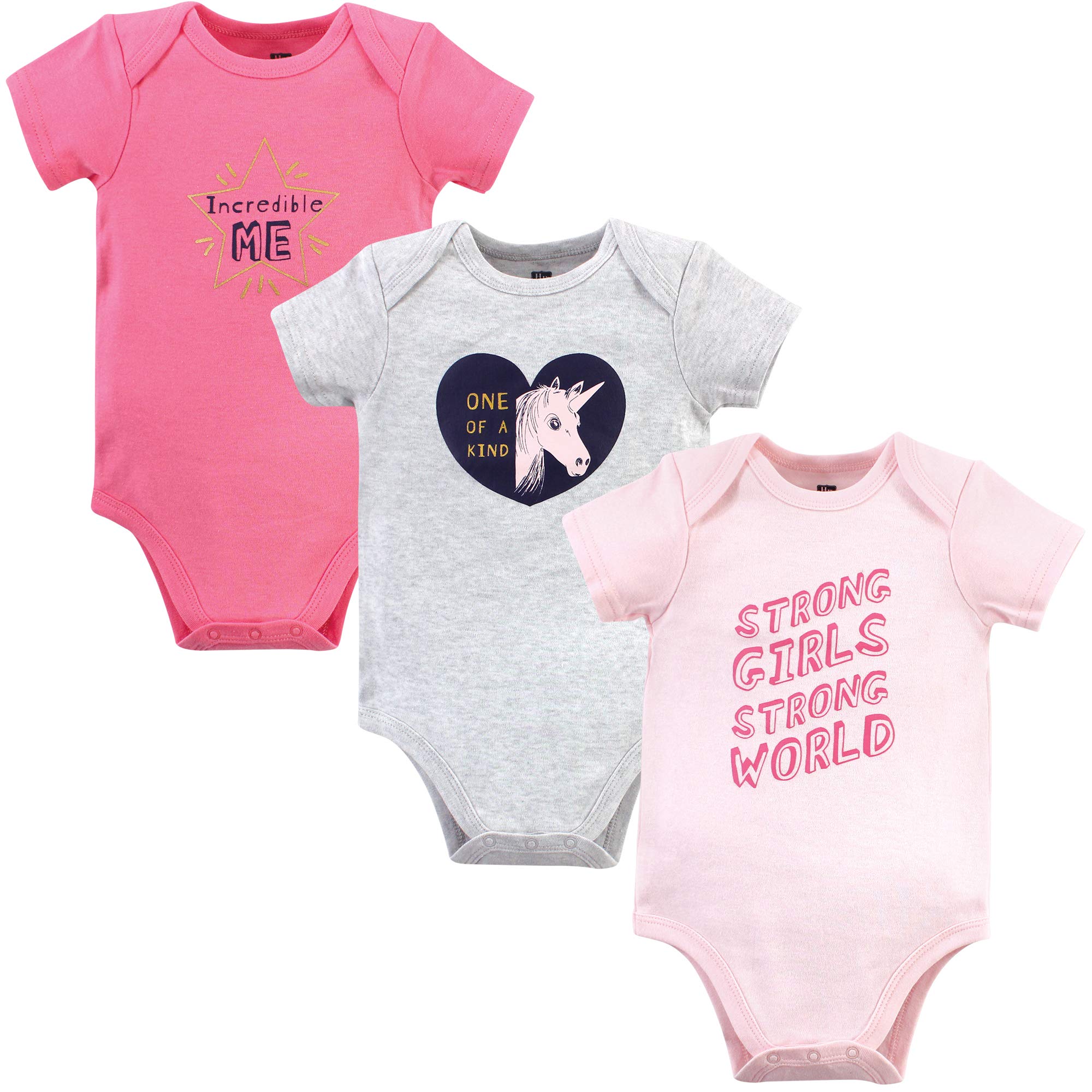 Hudson Baby Unisex bawełniane body dla dzieci, 'Incredible Me', 9-12 miesięcy koszulka dla malucha zestaw