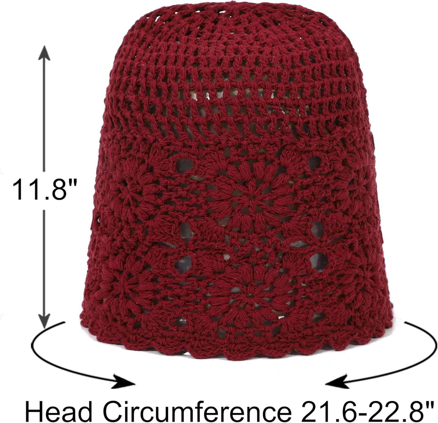 sy soul young Women's Crochet Cotton Beanie Hat Soft Slouchy Knit Boho Hat Skull Cap for Outdoor Travel - Image 5