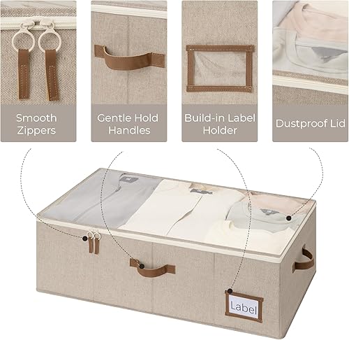 Miniatura 4 de StorageWorks Contenedores de almacenamiento debajo de la cama, contenedores de almacenamiento debajo de la cama de 10 pulgadas con tapa, organizador