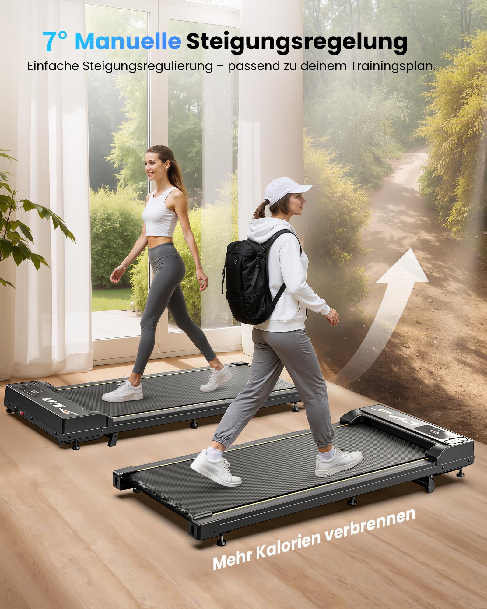 JAGJOG Unter Schreibtisch Laufband,kompakt und platzsparend,Basismodell | 15% Steigung,2.5-PS-Motor,1-6km/h,bis 136kg