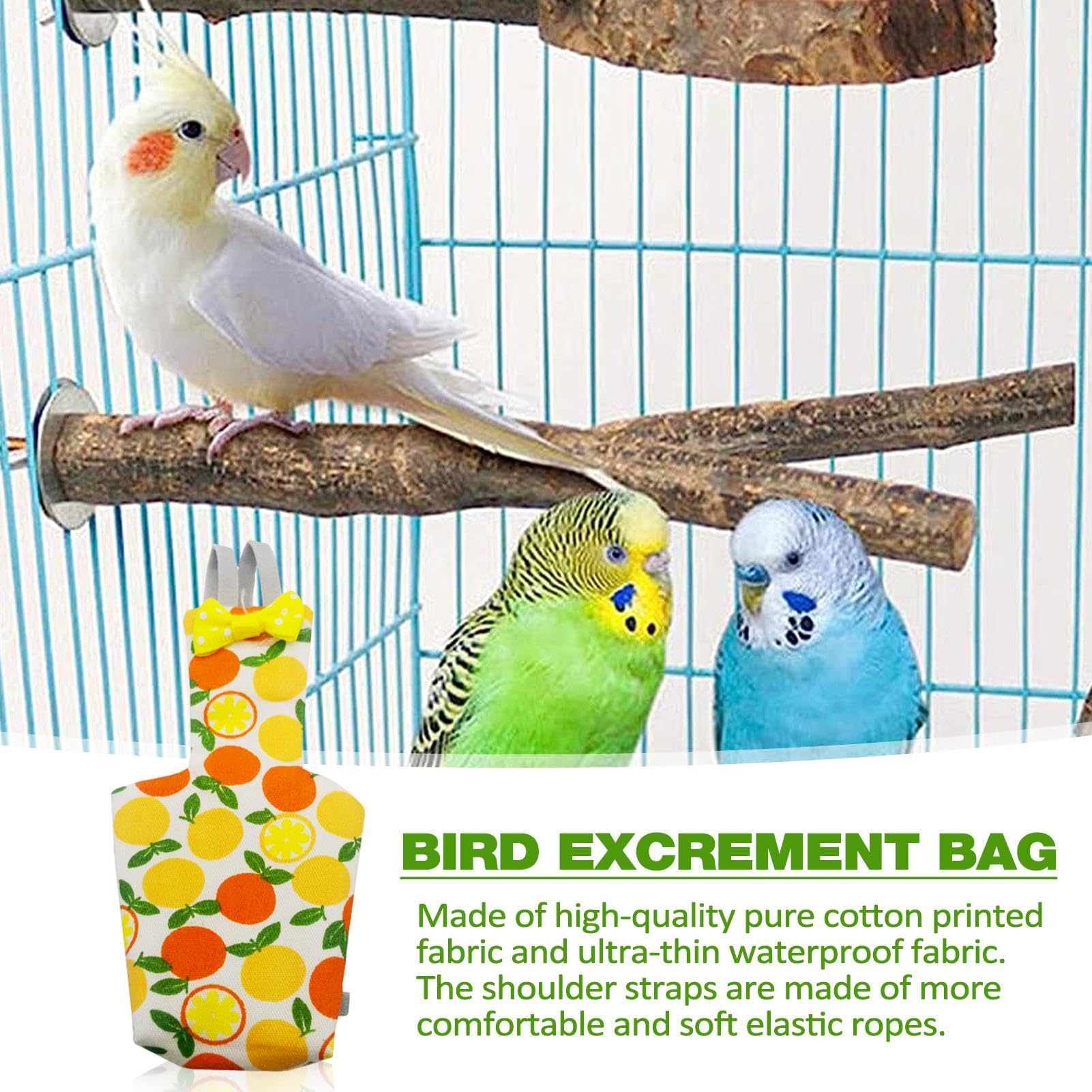 Papageienwindel – Papageienwindel, Waschbare Flugwindel Für Vögel | Verstellbare Baumwolltuch-Pipi-Pads, Wiederverwendbare Windel, Vogel-Stoffwindel Für Mittelgroße Papageien, Kakadu