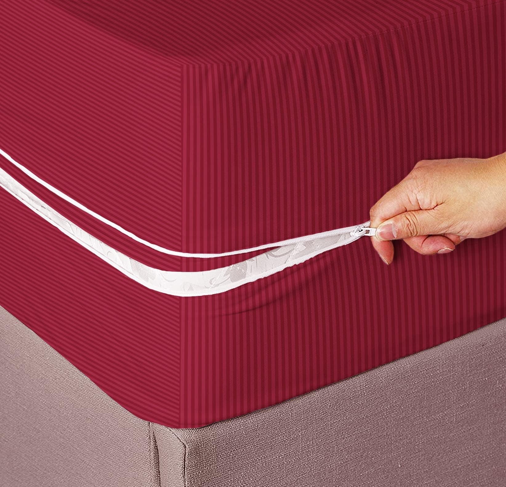 BSB HOMEยฎ Premium Cotton Mattress Cover/Protector with Zipper Chain|Provides All Around Protection with 360ยฐ Encasing |King - 78x72 inches (6.5x5 ft) - Pack of 1 - Maroon