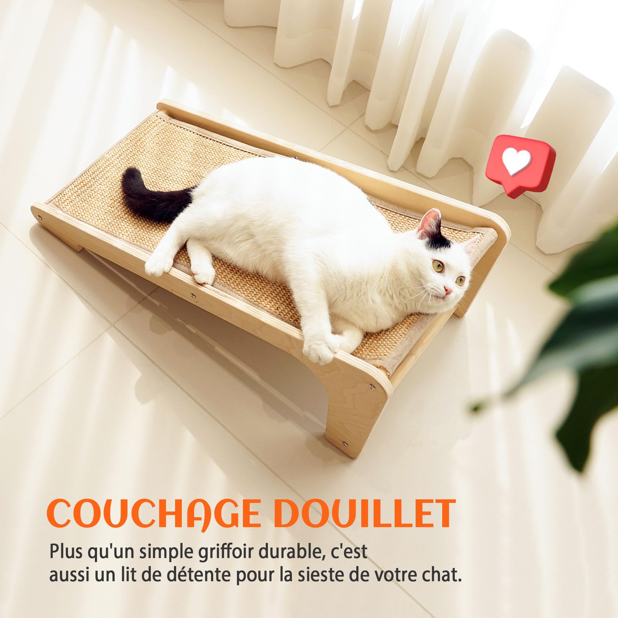PETKARAY Griffoir Double Usage pour Chat, Colonne à Griffer en Sisal en Forme de L de 68 cm de Hauteur, Tapis à Griffer pour Chats, Griffoir pour Mur et Angle (avec Herbe à Chat et Jouet Souris)