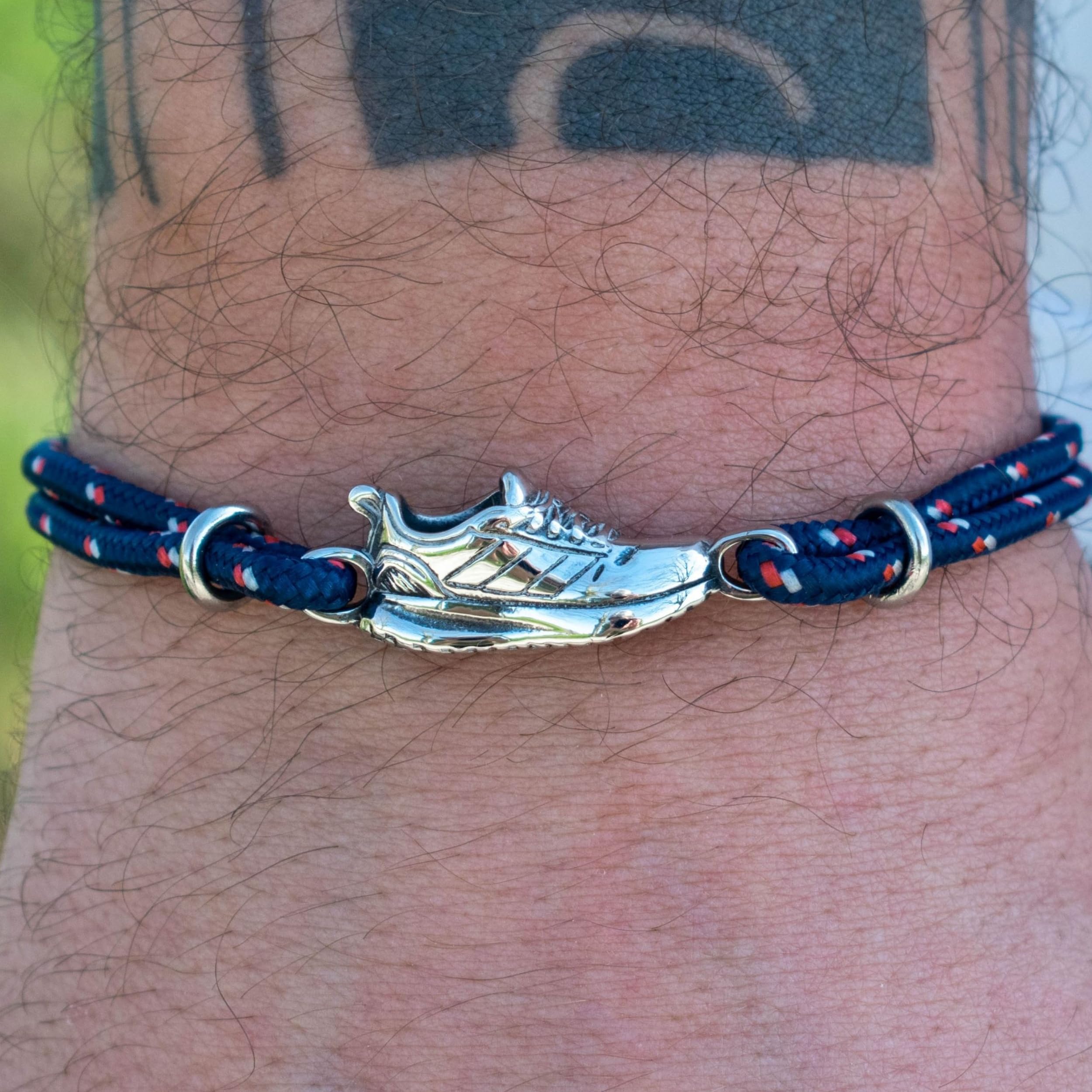 ERNESTINE - Bracelet running réglable cordon acier inoxydable basket course à pied - idée cadeau homme femme - idée cadeau runner sport accessoire poignet bijou original - bracelet homme course à pied
