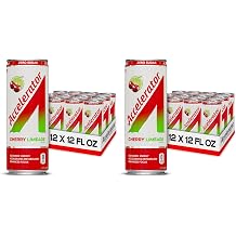 Accelerator Energy Drink, Cherry Limeade 12oz can 24 pack, Zero Sugar, Sustained Energy from 100% Natural Caffeine 200mg from Green Coffee Bean & Green Tea extract
