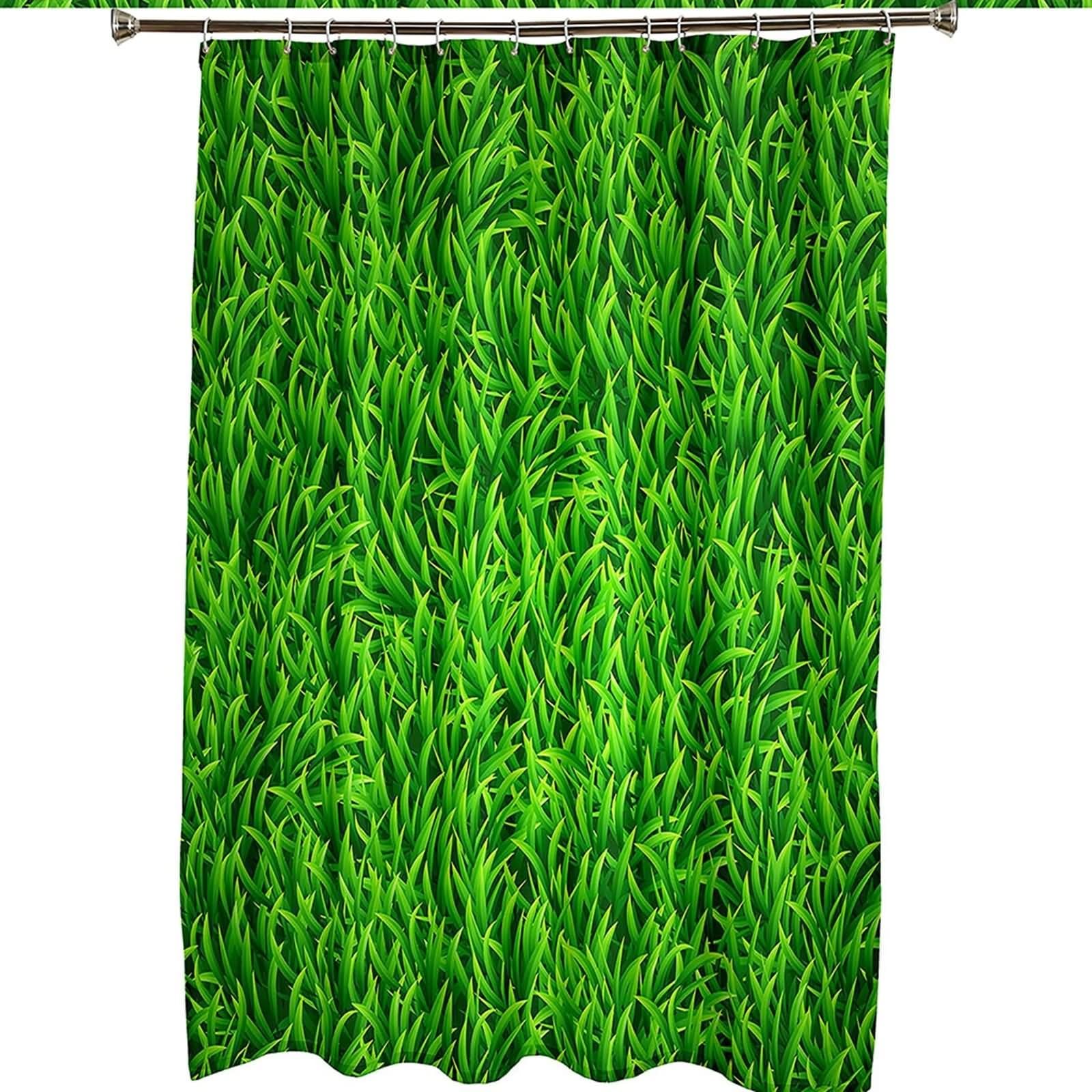 Duschvorhang 180X200, Duschvorhang Polyester Grün Wiese Duschvorhang für Damen
