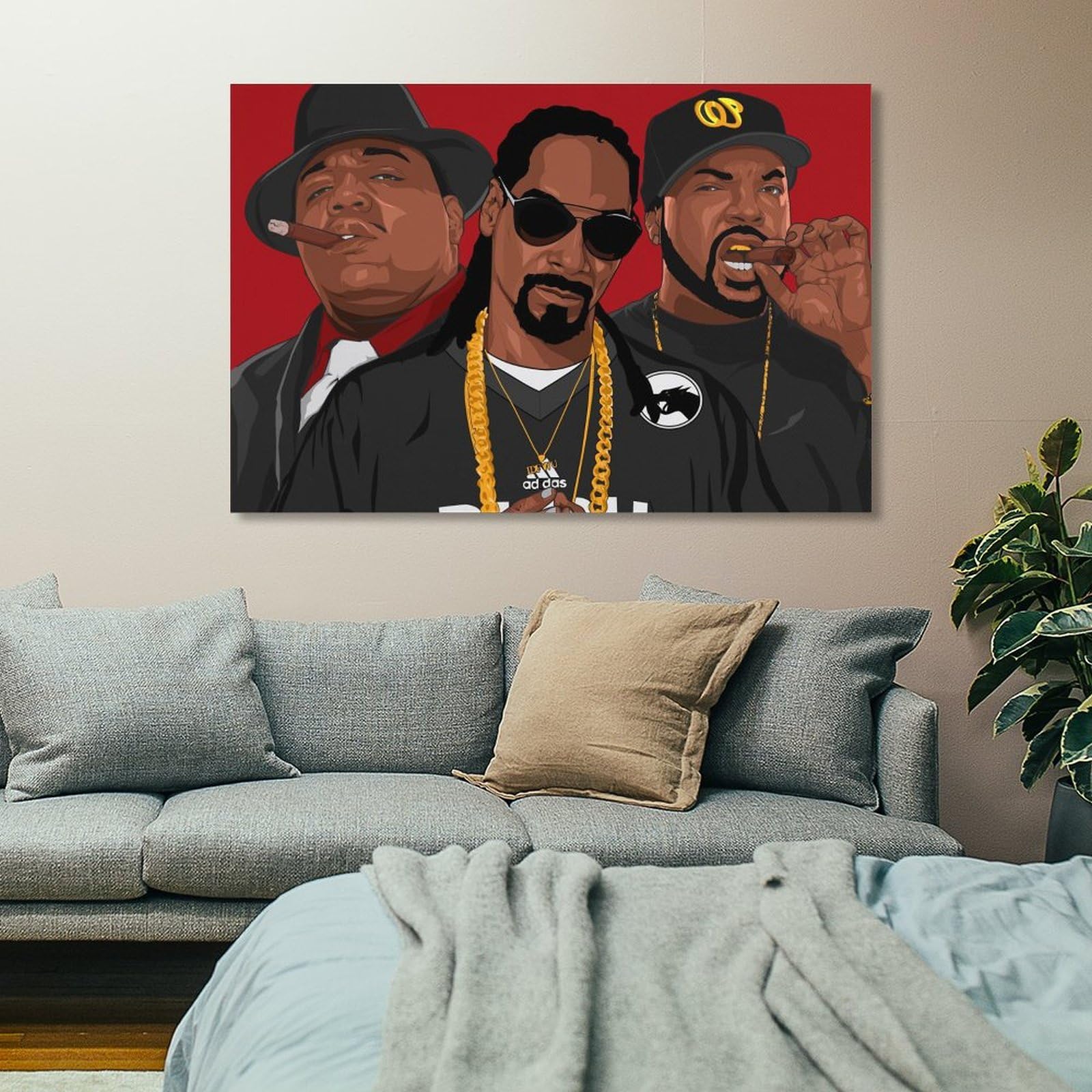 Poster artistico da parete con motivo cantante rap hip hop e tutte le stelle (5) (1), stampa artistica da parete, poster decorativo per la casa, 40 x 60 cm