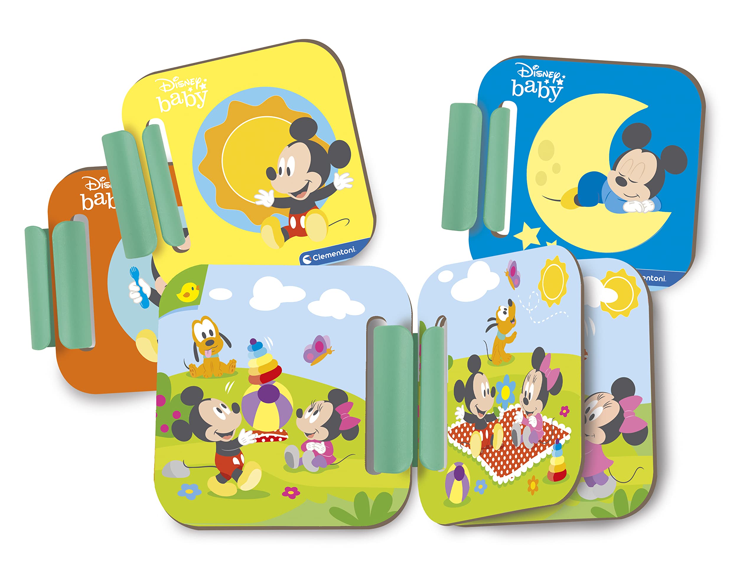 Clementoni Baby - Disney Baby Mickey Prime Storie, Peluche Raccontastorie Interattivo per Bambini 12+ Mesi, con 4 Libricini Illustrati, 100% Lavabile, Lingua Italiana, 17734