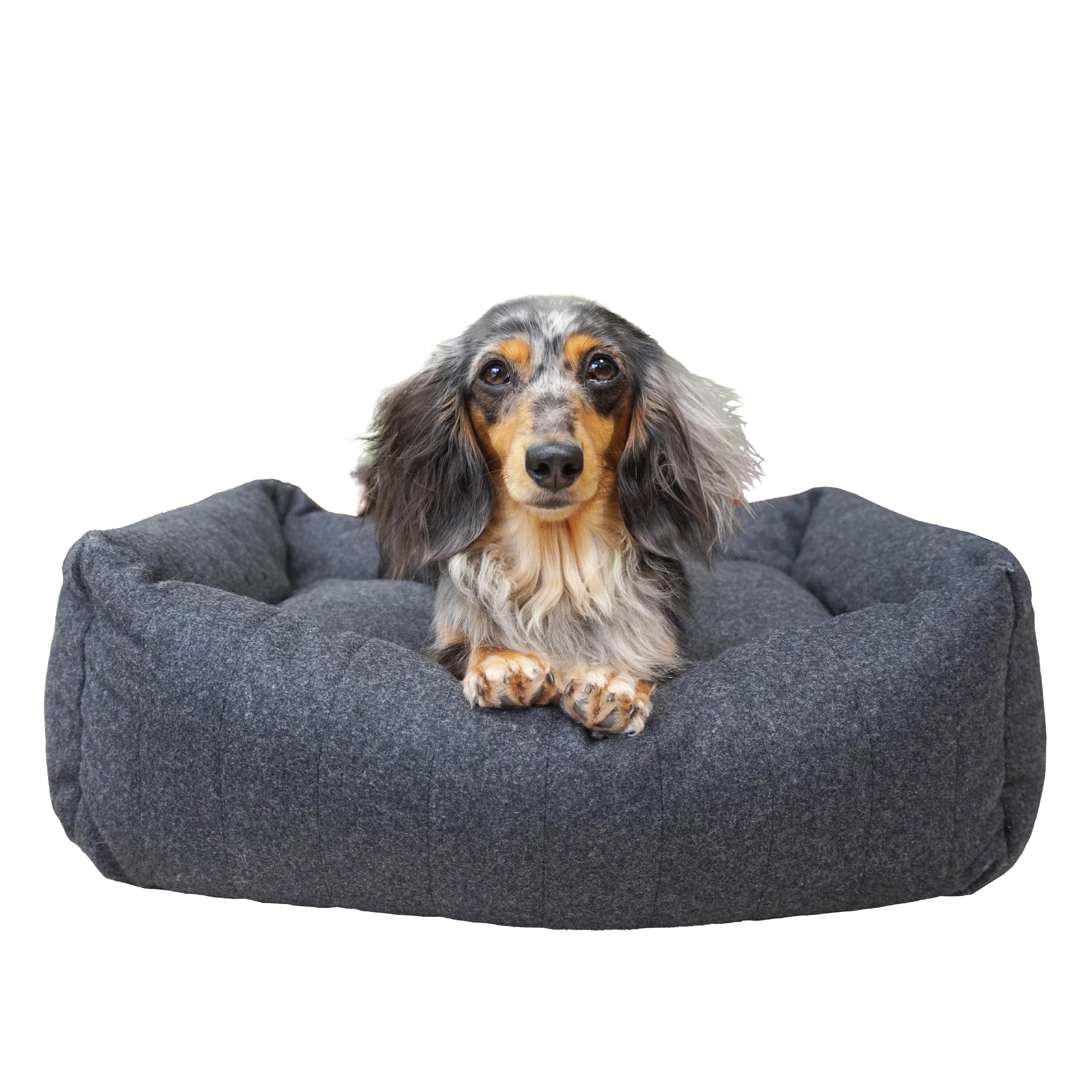Rosewood Grey Felt Memory Foam Orthopaedic Square Dog Bed, Small, 54x45 cm