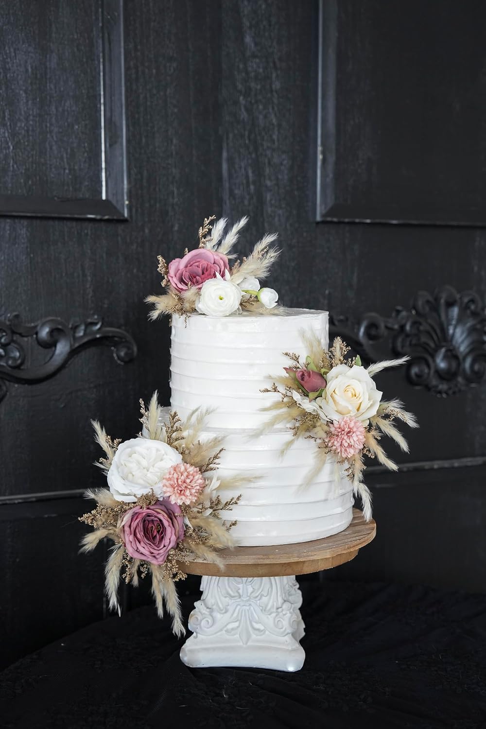 Set of 3 Wedding Cake Topper, Floral Cake Decoration, Cake Topper Flowers, Dried flowers Cake Flowers, Rustic Wedding, Boho