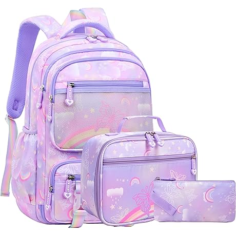 Purple Unicorn Backpack for 2nd Grade Girls