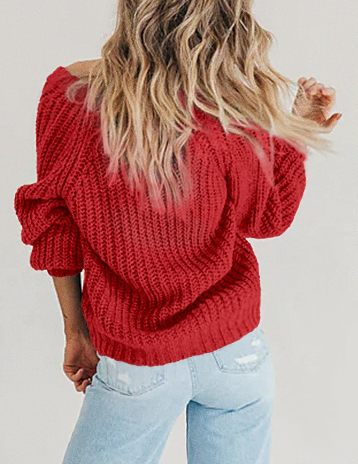 Zeagoo Women's 2026 Fall Chunky Knit Cardigans Open Front Long Sleeve V Neck Button Loose Cardigan Sweaters - Image 4