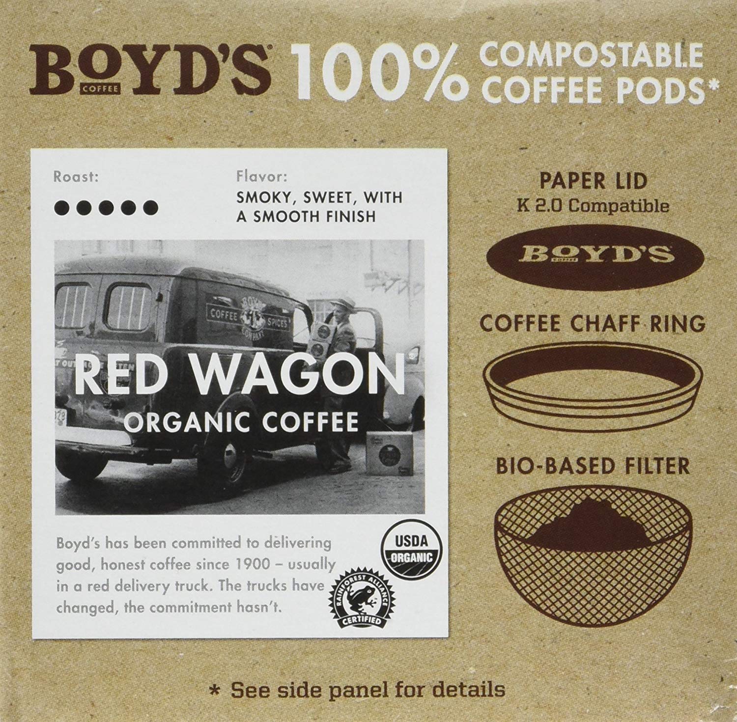 Boyds Coffee Organic Red Wagon Coffee Dark Roast