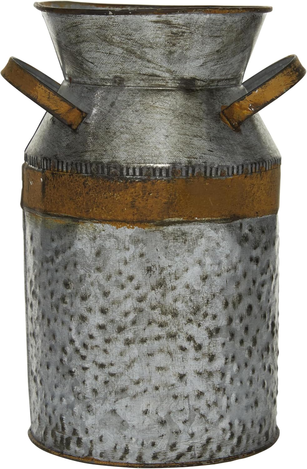 Gray and Rust Tin Farmhouse Jar-Shaped Table Vase