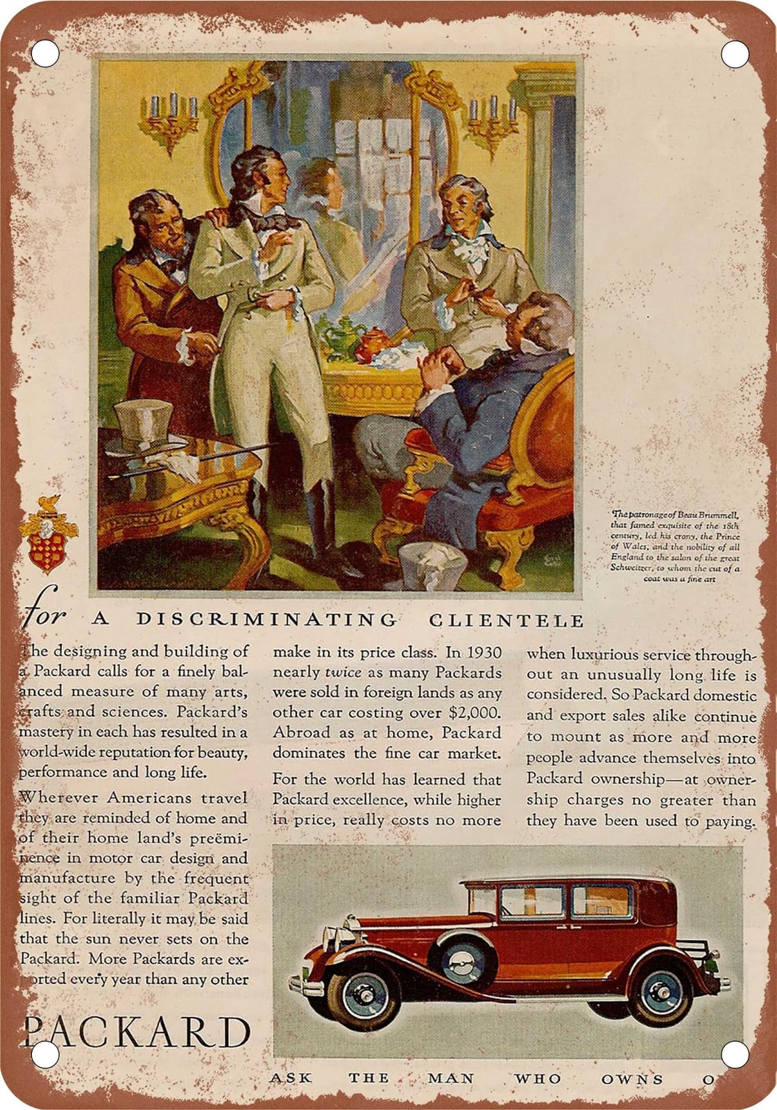 METAL SIGN - 1931 Packard Vintage Ad 11 - Old Retro Rusty Look home decor