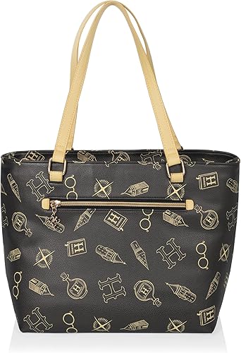 ONIVA - Bolsa térmica de Harry Potter Uptown, bolsa de almuerzo aislada, elegante bolsa de playa suave (negra con detalles dorados)