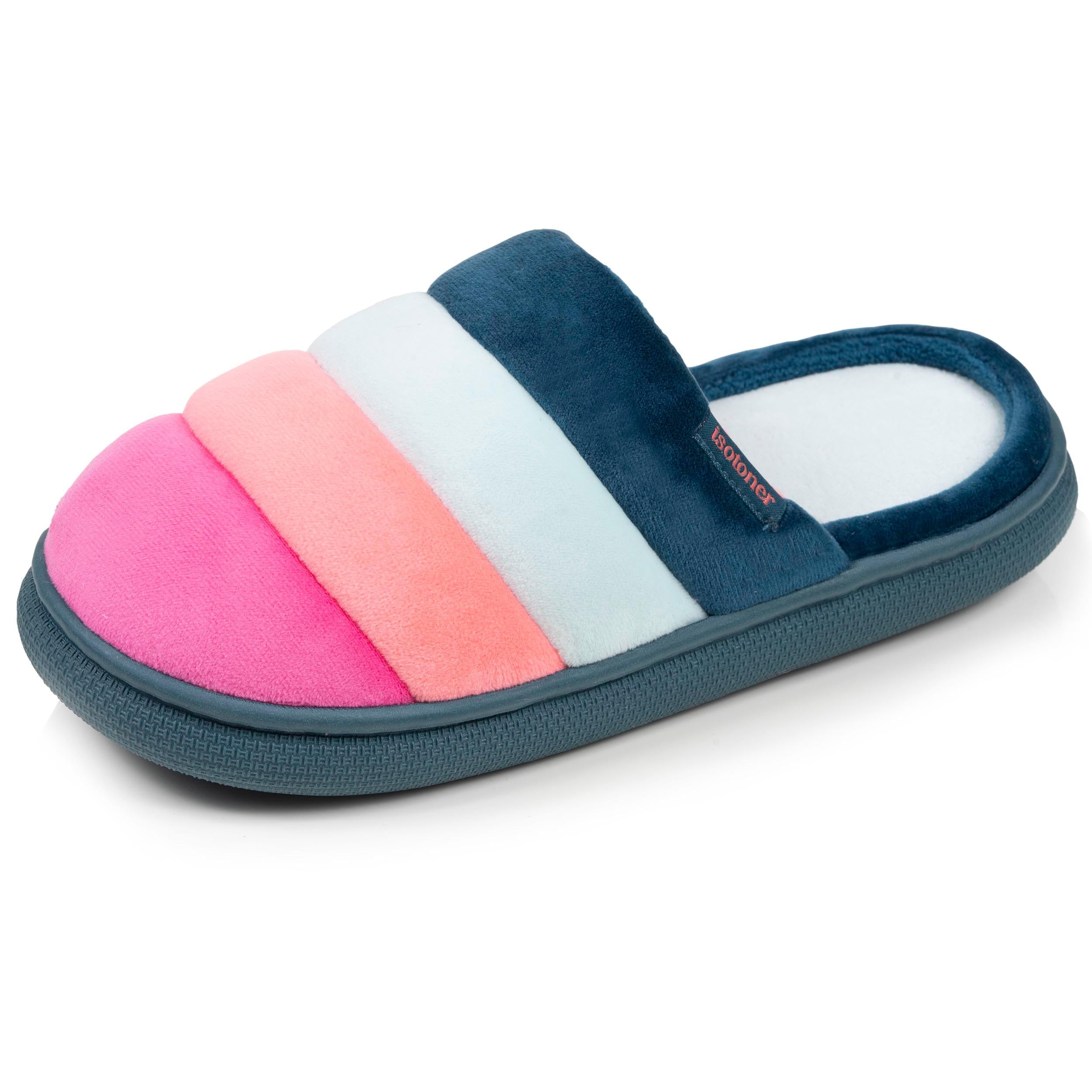 Isotoner Chaussons pantoufles Mules femme velours semelle bloup xtra confort, 39, multicolor