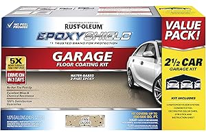 Rock Solid Rust-Oleum EpoxyShield Garage Floor Coating Kit (2.5 Car Kit, Tan)