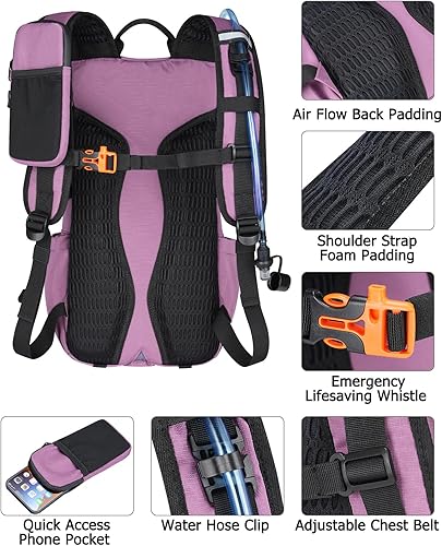 Miniatura 6 de NOOLA Mochila de hidratación con bolsa de agua de 3 litros  Mochila de agua de 22 litros para senderismo, ciclismo, correr, ciclismo, bolsa ligera