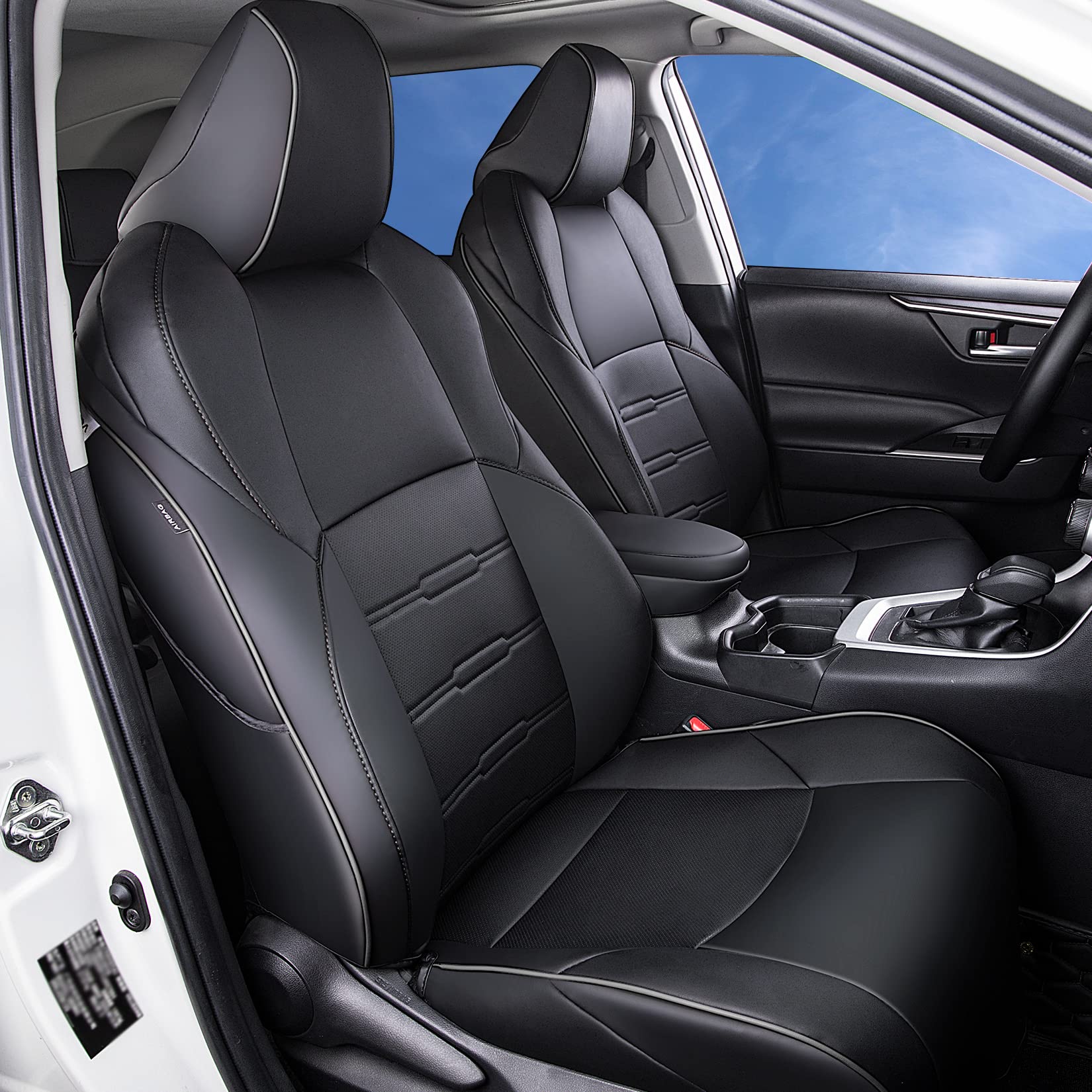 Custom Fit for Toyota RAV4 TRD-Off Road and Adventure 2019 2020 2021 2022 2023 2024 Car Seat Covers with Waterproof Faux Leather(Black, RAV4 Adventure and TRD-Off Road)