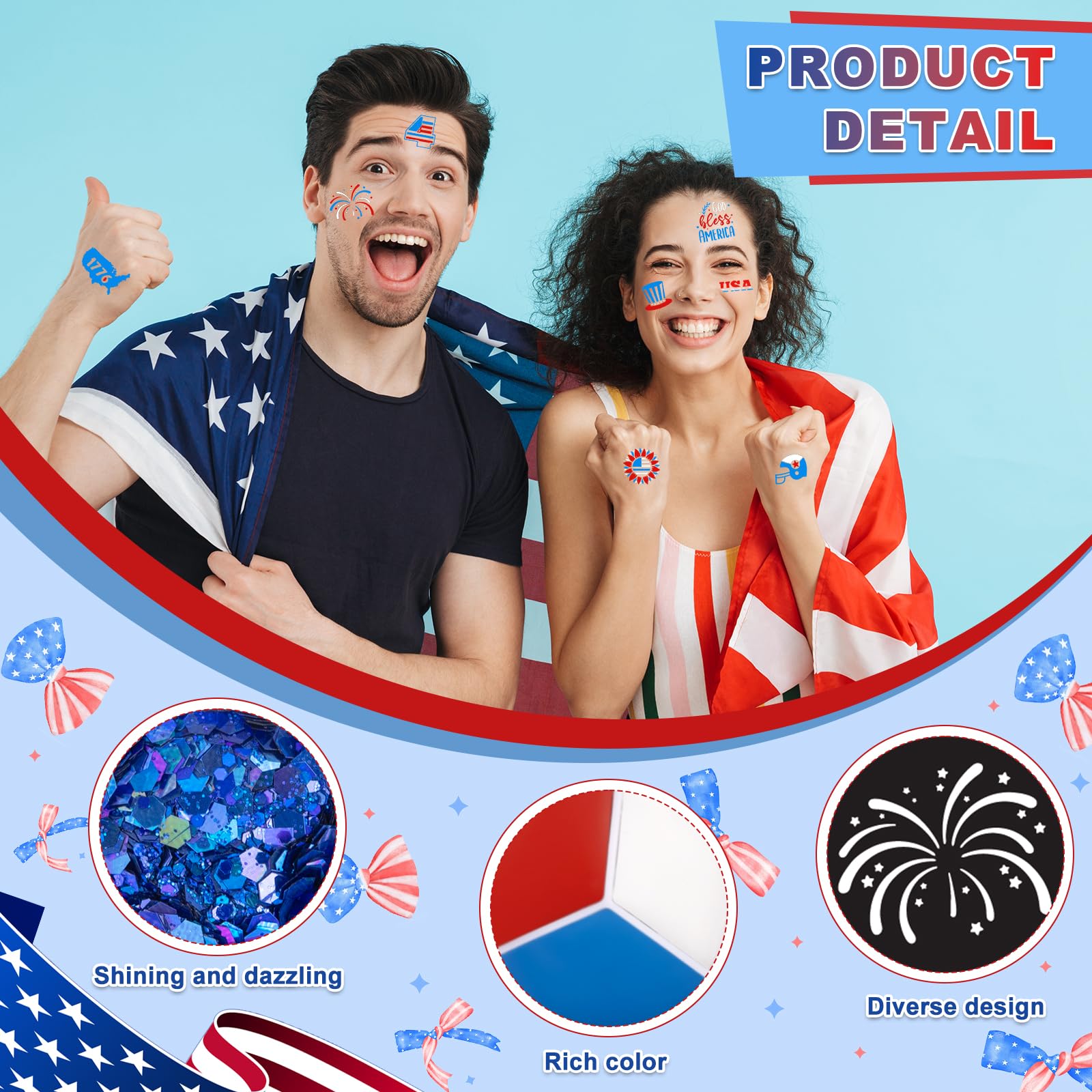 Face Paint Kit with Glitter, Brushes and Stencils