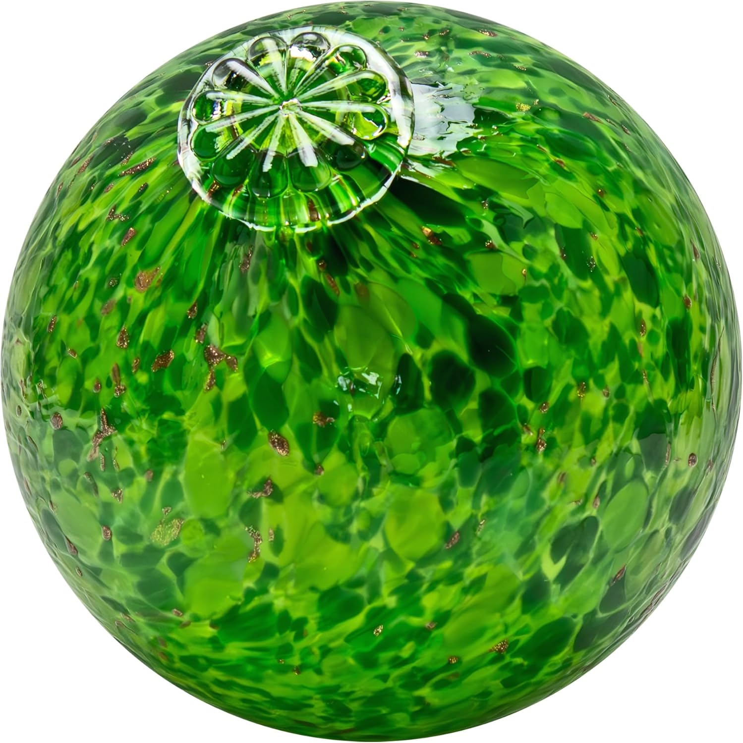 Totally Blown Glassworks Pond Float. Handmade Blown Glass, Garden Gazing Ball, Table Centerpiece, Assorted sizes available. Home and Patio Decor. Artist Dehanna Jones. Seattle, WA. (Forest Green)