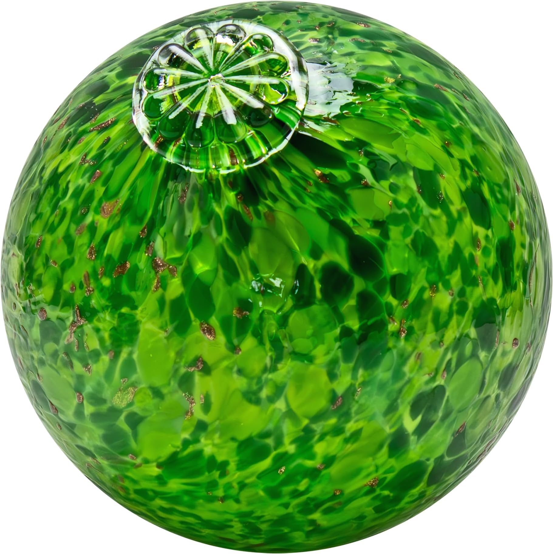 Pond Float. Handmade Blown Glass, Garden Gazing Ball, Table Centerpiece, Assorted sizes available. Home and Patio Decor. Artist Dehanna Jones. Seattle, WA. (Forest Green)