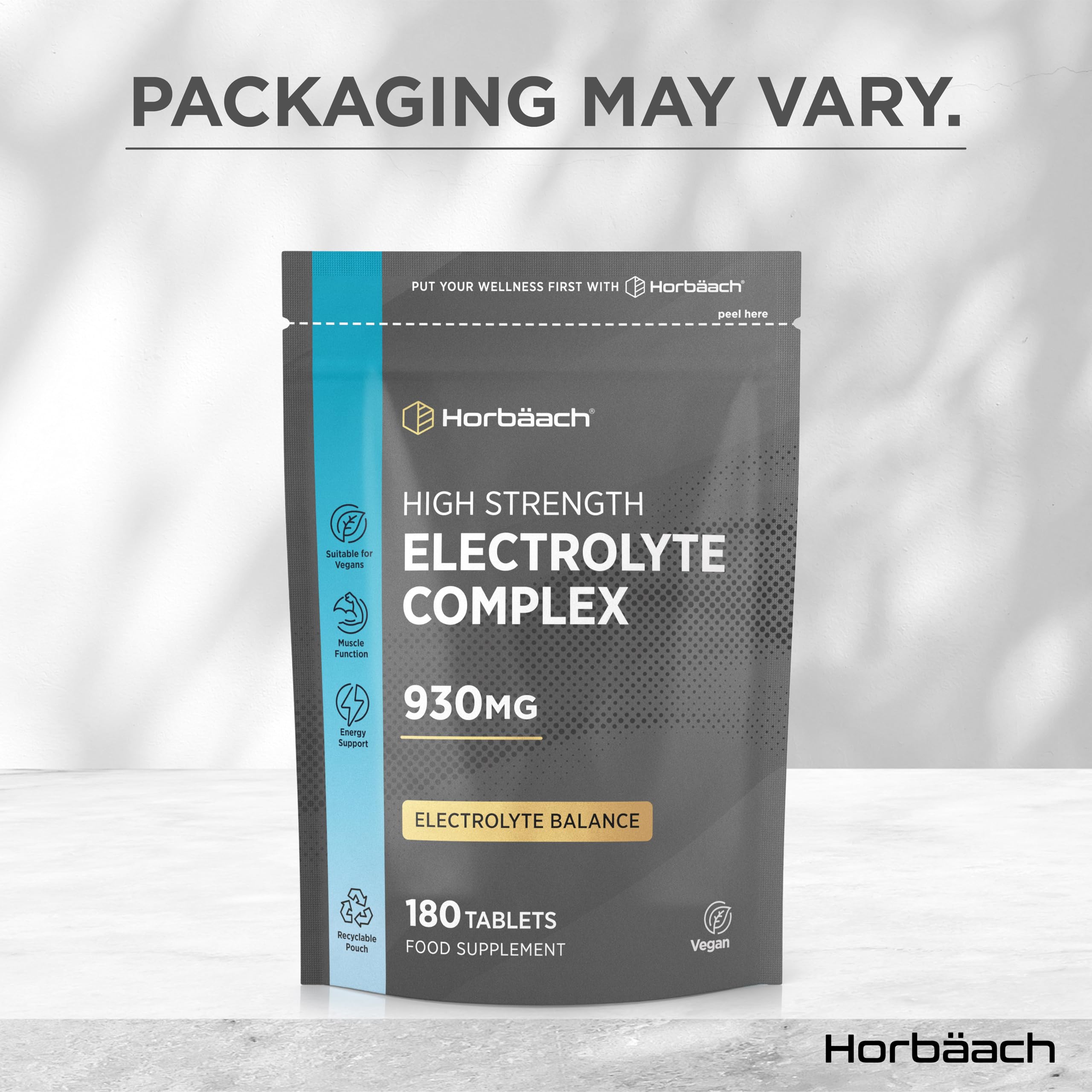 Tabletki elektrolitowe 1575 mg | 240 wegańskich tabletek z potasem, chlorkiem, wapniem, magnezem i sodem | Keto Electrolyte Powder Alternative | by Horbaach