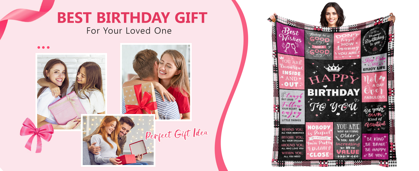 Sruemiul 70th Birthday Gifts for Women - 70th Birthday Decorations for Women - 70 Year Old Birthday Gifts - Happy 70th Birthday Gift Ideas for 70 Year Old Woman - 1956 & 70th Birthday Blanket 50"x60"