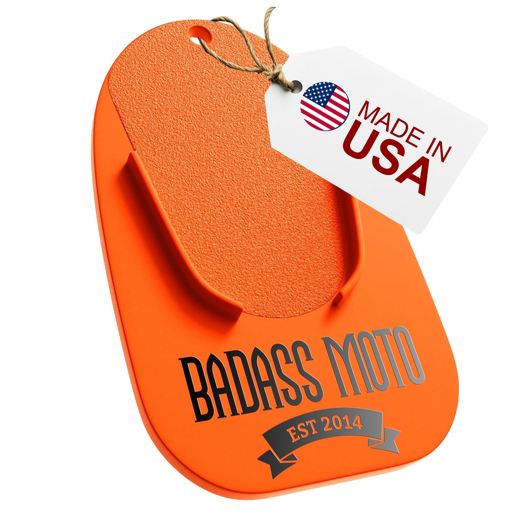 Badass Moto Motorcycle Kickstand Plate, Kick Stand Puck, Pad Orange USA