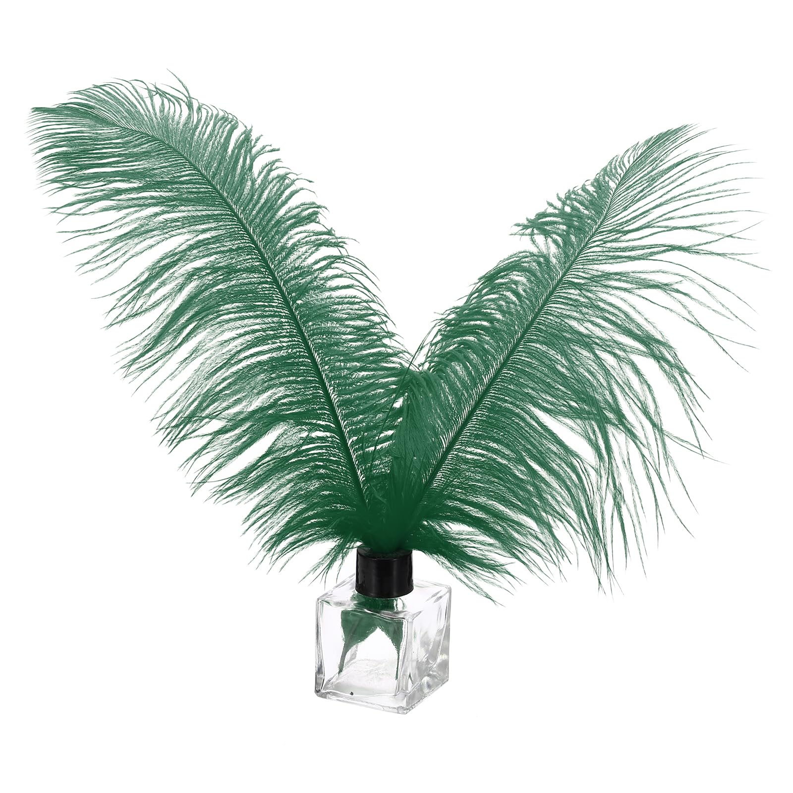PATIKIL 30 Pcs Natural Ostrich Feathers Bulk 10-12 Inch/ 25-30 cm Large Ostrich Feathers for Crafts Home Decoration Wedding Party Vase Decor (Dark Green)