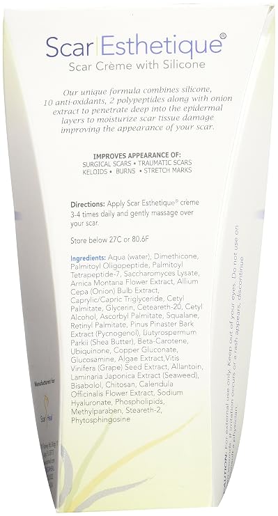 Scar Esthetique Scar Creme with Polypeptides and 10 Anti-Oxidants, 2-Ounces