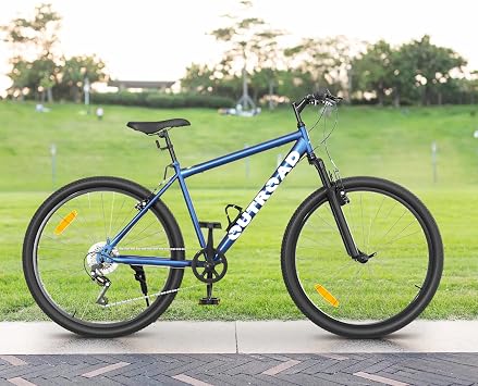 26 Inch Mountain Bike, High-Carbon Steel/Dual V Brake, Adjustable Ergonomic Seat Commuting Bike for Men Women Adult(Blue&Purple)