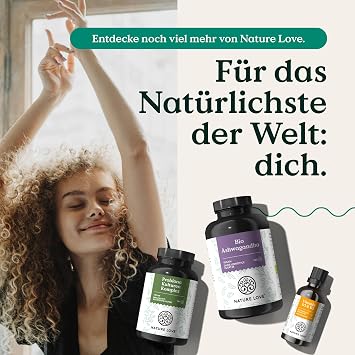NATURE LOVE® Lions Mane - 180 Capsules - High Dose with 1500 mg 30:1 Extract per Daily Dose - 30% Polysaccharides and 5% Beta-Glucans - Hericium Erinaceus Mushroom - Vegan and Laboratory Tested