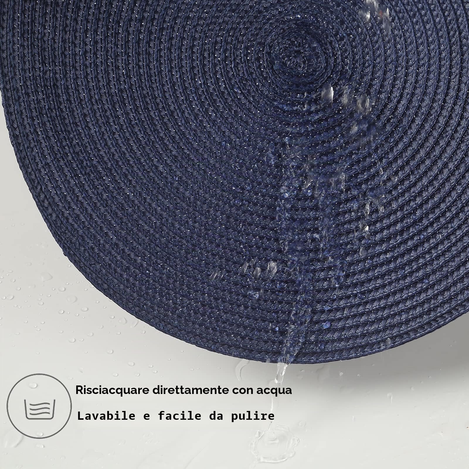 Set da tavola Set da 6,12,6 pollici, set da tavola rotondo in plastica polipropilene, lavabile per cucina, tavolo da pranzo, feste, matrimoni (blu)