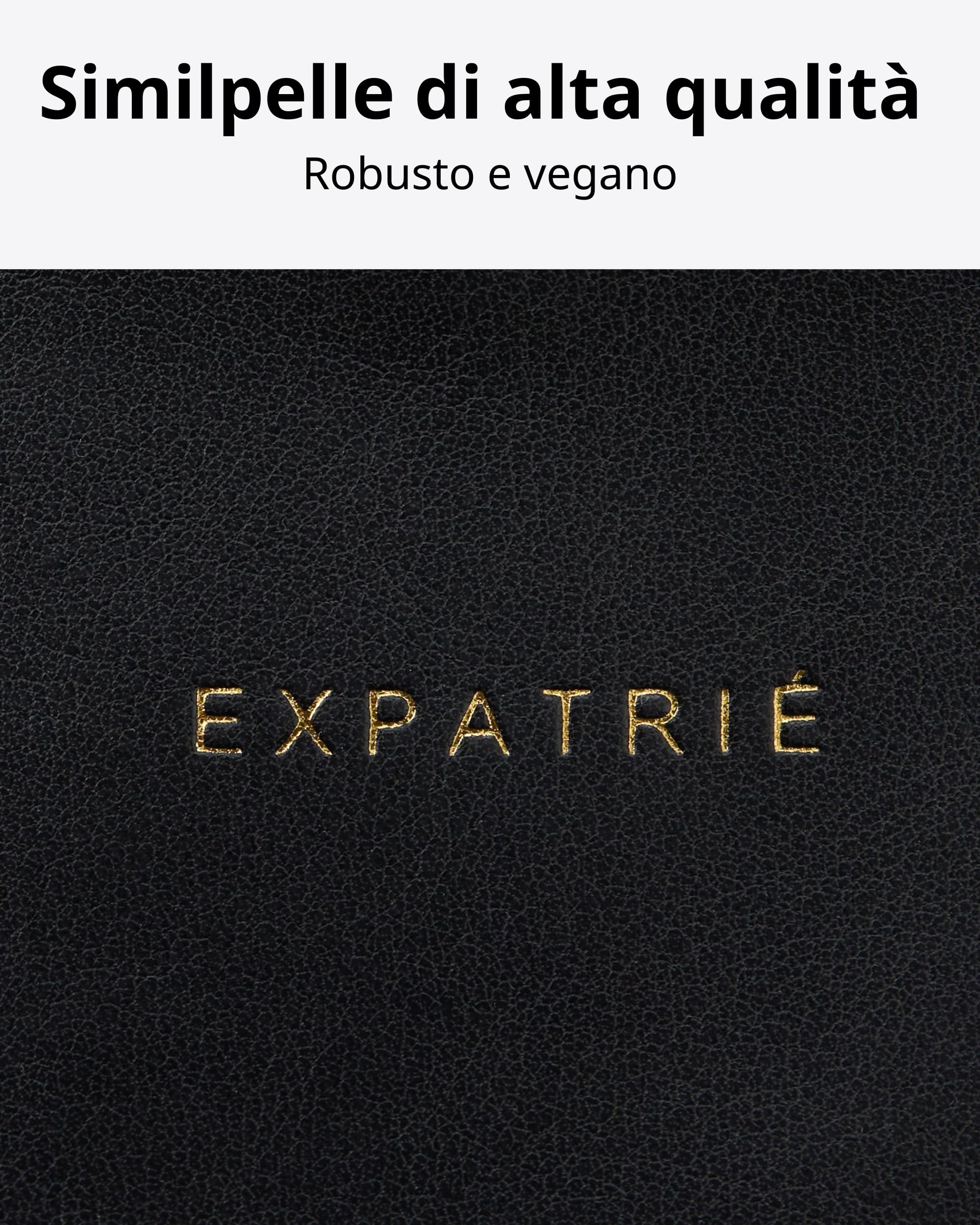 Expatrié Marsupio Donna Nero - Alice Small - Borsa per Festival, Viaggi e Uso Quotidiano In Pelle Vegana - Piccolo Borsello Elegante alla Moda - Impermeabile