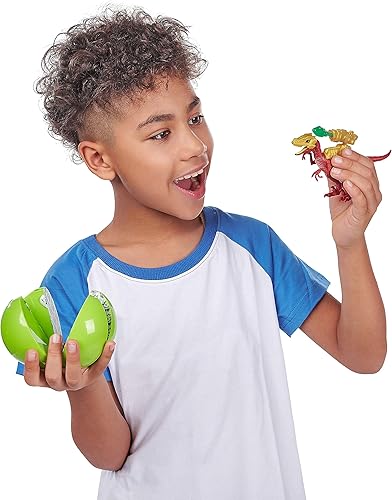 Miniatura 5 de 5 Surprise Dino Strike Surprise Mystery Battling - Dinos coleccionables de ZURU (paquete de 2) que brillan en la oscuridad, dorado
