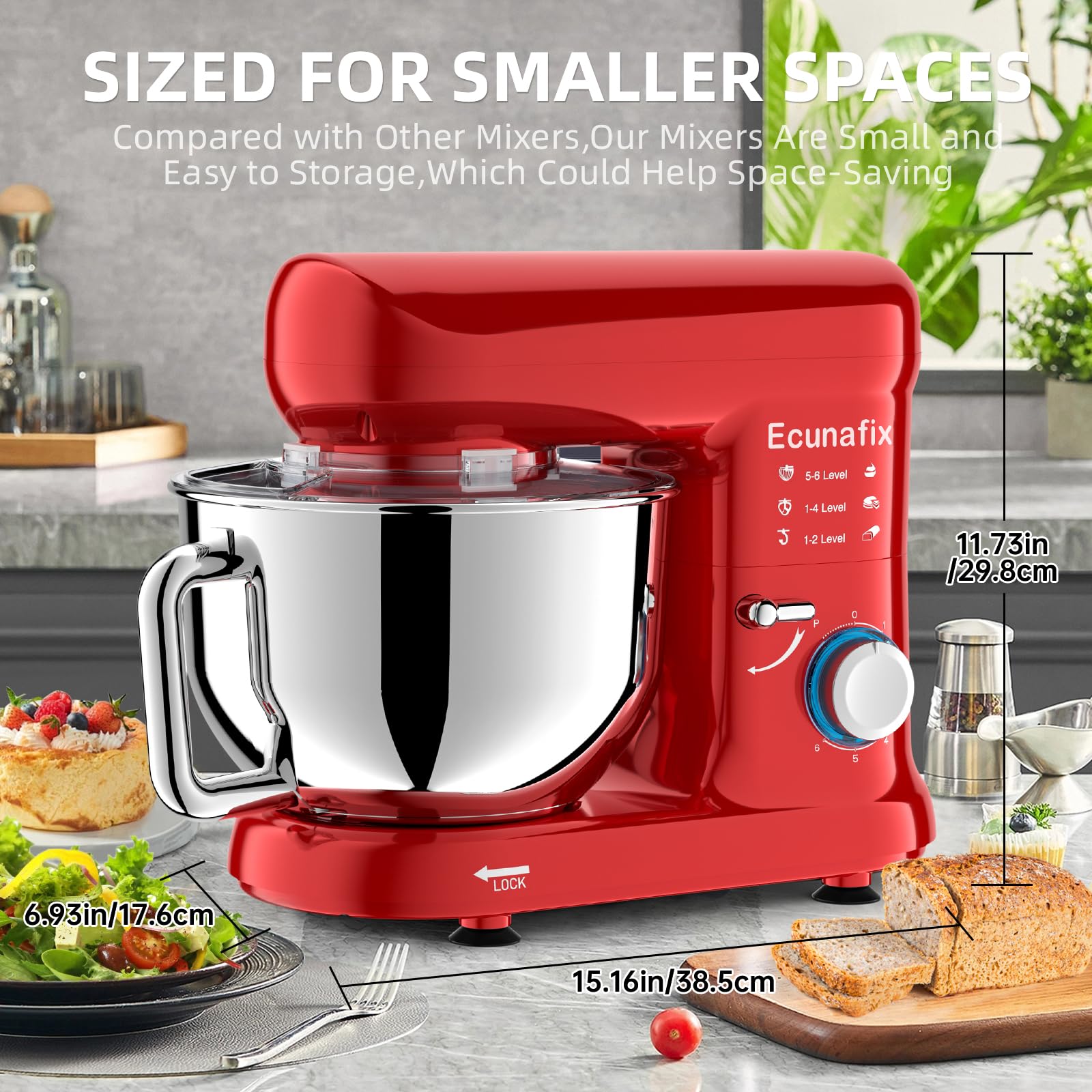 Batidora Amasadora Reposteria Profesional 2000W 6.5L Robot de Cocina | Amasador, Bajo Ruido, 6 Velocidades con Pulso, Protector de Salpicaduras y Bol de Acero Inoxidable