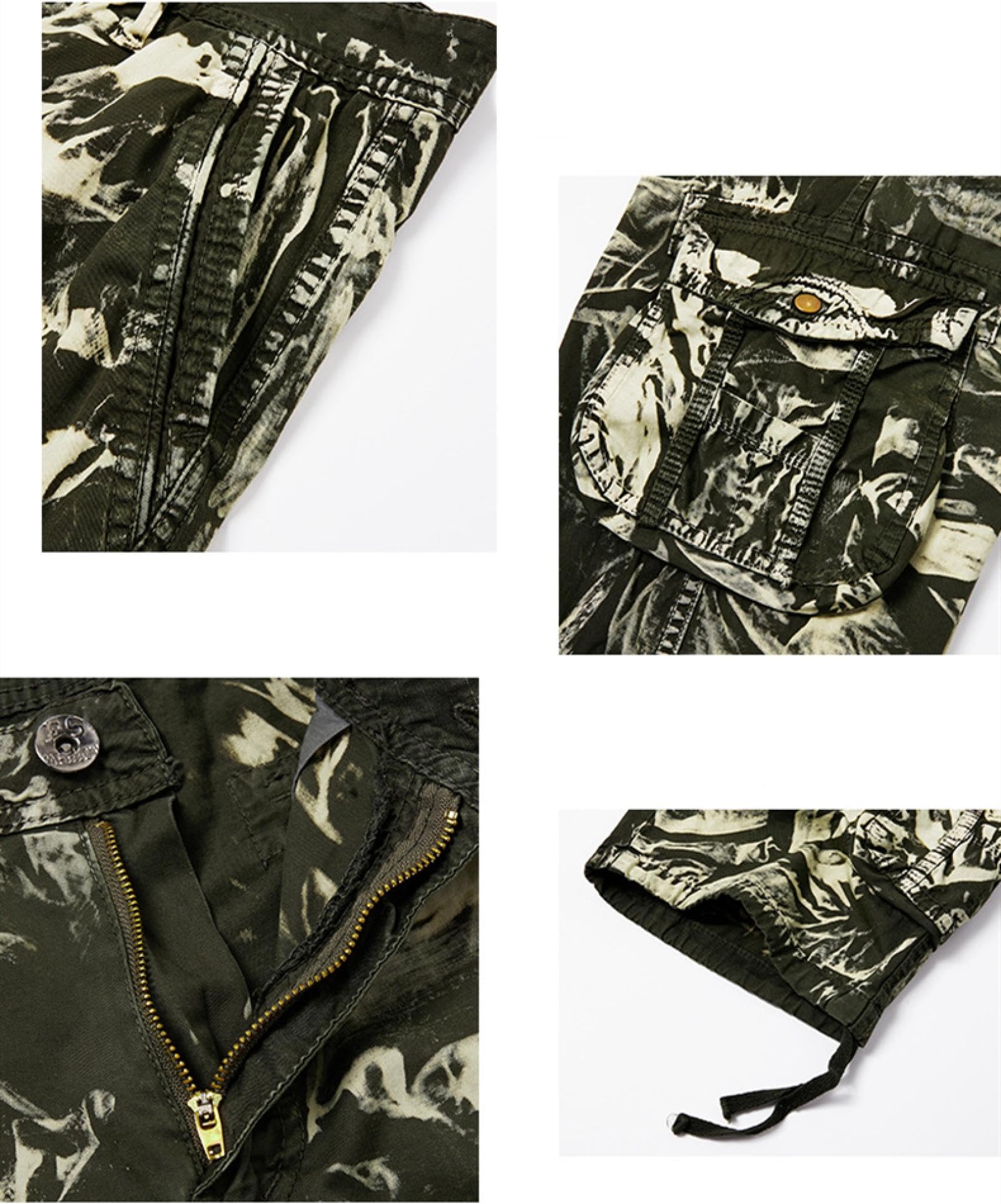 Pantaloncini Short Uomo Pantaloncini da Lavoro Camouflage Casual Larghi da Uomo di Grandi Dimensioni con Tasche Multiple Pantaloncini da Uomo