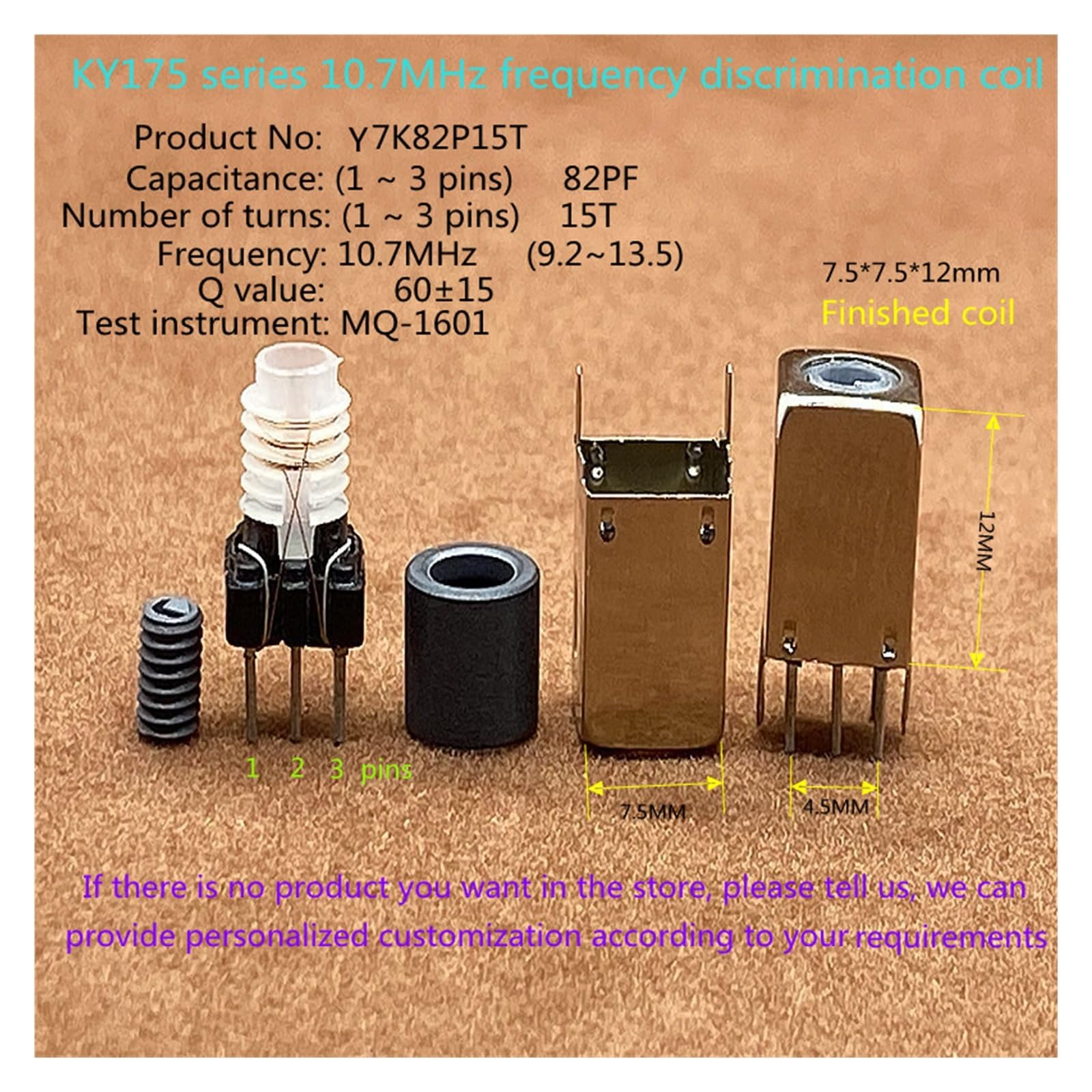 5 x 10.7MHz FM IF Transformers with Adjustable Coils for Radio Frequency Modulation and Frequency Discrimination (7K51P13T)