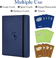 Vista 3 de Carpeta de tarjetas prémium con 9 bolsillos para 360 tarjetas, carpeta de tarjetas coleccionables de poliuretano resistente, álbum de colección